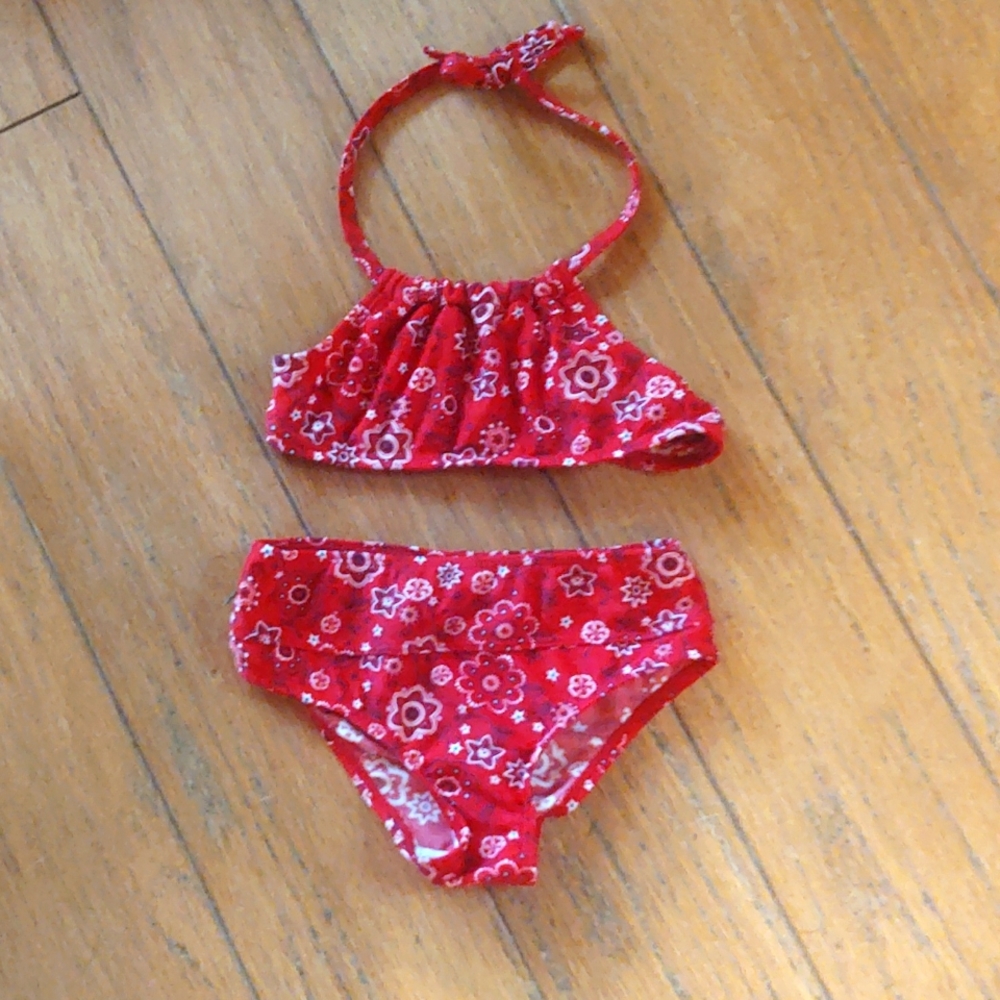 Girls Size 2T Floral Bandana Print Swim Bikini Set